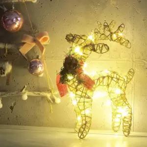 꽃사슴트리 30cm골드 전구포함) 크리스마스 장식 소품 크리스마스 크리스마스트리 벽트리