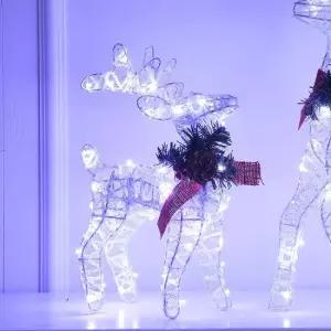 꽃사슴트리 30cm화이트 전구포함) 크리스마스 장식 크리스마스 크리스마스트리 벽트리