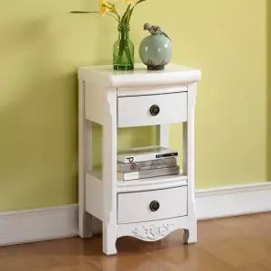 나르본 화이트 원목 엔틱 2단전화대 받침대고전고가구 원목고가구 고전가구