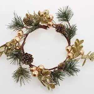 크리스마스 캔들링 리스 벽장식 현관문장식 캔들 홀더 조화장식 성탄리스 조화장식리스