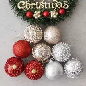 스팽글 볼장식 10p 크리스마스 트리 장식 파티 꾸미기 볼장식 반짝이볼 스팽글볼