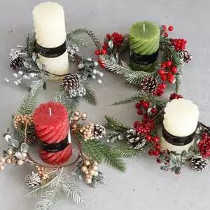 예쁜 크리스마스 캔들링 솔방울 열매장식 조화 리스 트리장식 크리스마스조화