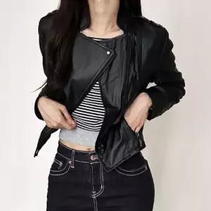 클래식 슬림 라이더자켓 심플 여성 레더 아우터