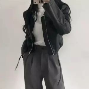 짚업 여성 점퍼 자켓 2col 가죽 레자자켓 가죽점퍼 크