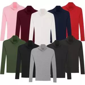 [모로엠]남성 슬림핏 골지 폴라티셔츠 국내제작 5C KN Q041_P421752783