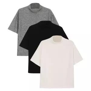 [모로엠]남성 리브드 반폴라 반팔 니트 5C KN Q055_P421752858