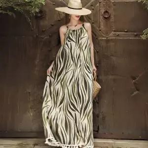 [디에이치(하프클럽)]트로피컬 홀터넥 롱 원피스_P421758938