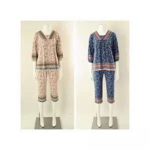 [솔브]비너스 행사 균일가 세일 홈웨어 폴리 스판 꽃보더 나염 상하의 세트 VEP2728S A_P421759398