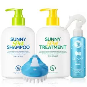 TS 써니 애견샴푸 + 트리트먼트 + 미스트 + 목욕솔 애견브러쉬