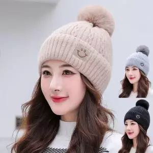 여성 비니캡 방한모자 겨울 니트 두꺼운 기모 모자 귀달이 털모자 방한모자 등산모자 비니 야외모자 여성