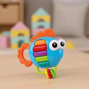 케이스키즈 뮤지컬 피아노 물고기 아기 치발기 구강기 장난감 악기놀이 멜로디 영유아용