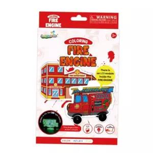 유치원만들기재료 컬러룬 만들기diy 컬러링 시리즈 LED 소방차