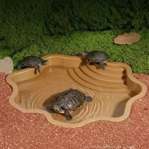거북이 욕조 물놀이 목욕 쉼터 자연형 곡선 트레이 사육장용 약30cm