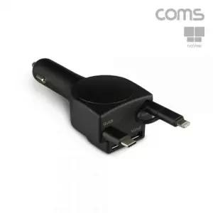 ( )나비 카차저 차량용 롤러블 멀티 고속 충전기 33W 4포트 스마트폰 자동감김 CY2257