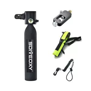 미니산소탱크 휴대용 스킨스쿠버 세트 그린 터틀라이프 블랙