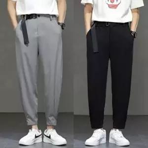 벨트포인트 배기팬츠 남자 조거팬츠 캐주얼 패션바지 (HSJ-W9624DB)