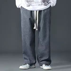 남성 와이드 코듀로이팬츠 허리밴딩 골덴바지 긴바지 (HSJ-WD21657)