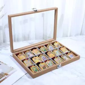 페인트 컬렉션 골드 지포라이터 보관함 수집 방풍 원목 상자 디스플레이