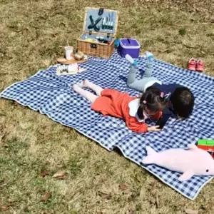 ( )체크 방수피크닉매트 블루 캠핑용매트 방수돗자리 야외돗자리