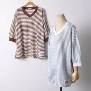 빅사이즈 604 단가라V넥패치7부티 DOLI517