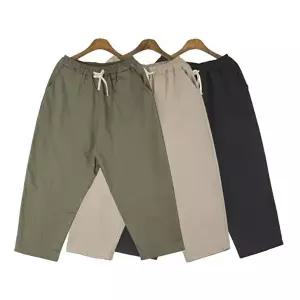 린넨 배기핏 심플 남자 팬츠 캐주얼 밴딩 벌룬 바지 (HSJ-WC634D4)