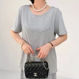 빅사이즈 604 단가라끈나시겹티셔츠 DRAX607