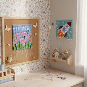 DIY 비즈발 만들기 키트 구슬 가림막 커튼 도안 족자봉 공예 재료 QGR5+1rMT