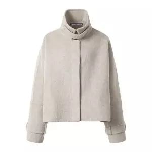 [정품] 미니멈 데일리 가을 겨울 여자 출근 하이넥 스트랩 가오리 크롭 울 코트 (EA4JH008D)