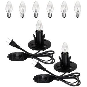 OHLGT 히말라야 소금 램프 코드 교체품, 할로겐 조광 스위치(2팩) 전구( E12