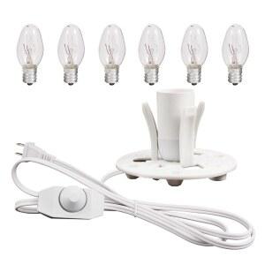 SCOMX 화이트 히말라야 소금 램프 코드, 디머 제어 크리스마스 및 전구, 스위치,