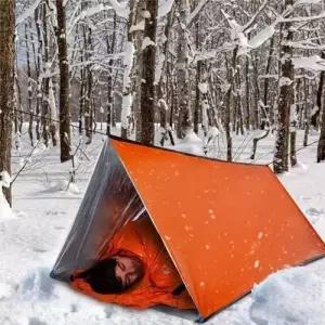 ( )방수텐트 오토 캠핑텐트 비상 그늘막 텐트 백패킹 오렌지 1인용텐트