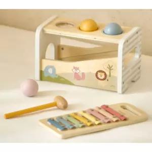 폴라비 원목 장난감 망치 놀이 실로폰 돌 아기 선물