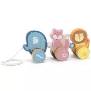 폴라비 원목 장난감 동물 기차 끌기 걸음마 아기 선물