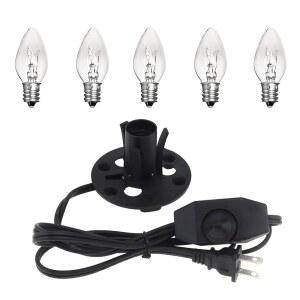 흐르소비 히말라야 소금 램프 코드 6피트(디머 15 스위치 소켓 ) - 및 5개의 E12