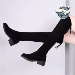 베이직롱부츠 스웨이드 롱부츠 여성용 캐주얼 니하이 부츠