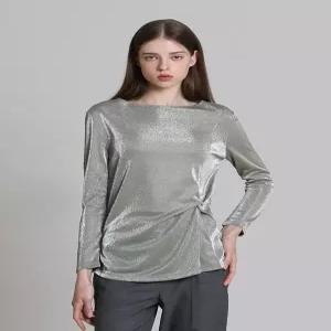 [더레노마][레노마(renoma)] 메탈 보트넥 드레이핑 티셔츠 (택가격 128000원)