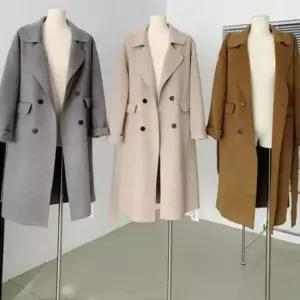 울 롱코트 여리핏 핸드메이드 더블 핸드메이드코트 데