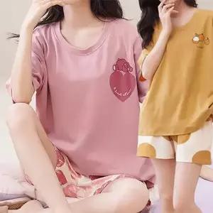 [로즈엘리][잠옷세트] 하트땡땡 캡내장 반팔+반바지 여름 홈웨어세트 3컬러 2026