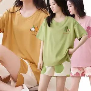 [로즈엘리][1+1] 캡내장 반팔+하트도트 반바지 여름잠옷 상하세트 2026