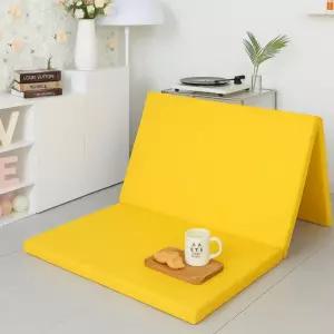 5cm 2컬러 인조 가죽 3단 접이식매트 두꺼운 폴딩 폴더매트 논슬립 층간소음 매트