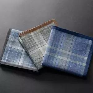 [하프클럽/]등산용 면 손수건 3종 세트 정사각형 체크 땀수건