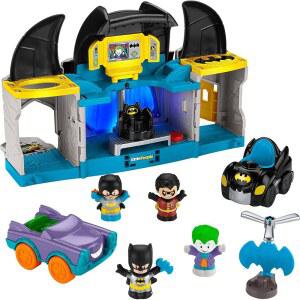 피셔프라이스 리틀 피플 DC 슈퍼 프렌즈 디럭스 배트케이브 배트맨 플레이 세트에 조명과 소리 용 캐릭터 피규어 4종(아마존