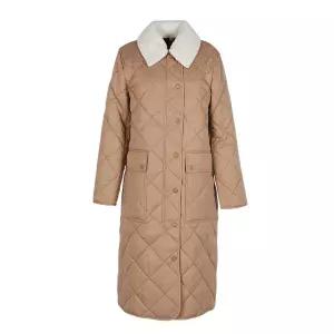 버버리 캠프타운 롱 퀼티드 개버딘 여성 코트 카멜 80488241