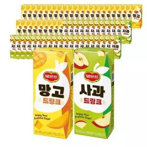 [셀러허브]롯데 델몬트 망고 드링크팩 190ml X 32팩+사과 32팩 주스 (S19348190)