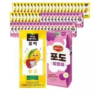 [셀러허브]롯데 델몬트 포도 190mlX32팩+미닛조이 망고 195mlX32팩 (S19390016)