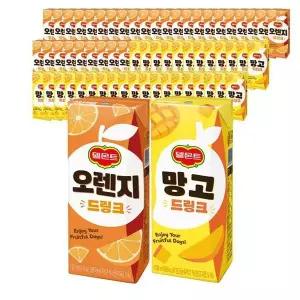 [셀러허브]롯데 델몬트 오렌지 드링크팩 190ml X 32팩+망고 32팩 주스 (S19348185)