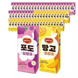 [셀러허브]롯데 델몬트 망고 드링크팩 190ml X 32팩+포도 32팩 주스 (S19348189)