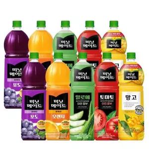 [셀러허브]미닛메이드 1.5L 오렌지(50)+포도(40)+토마토+망고+알로에 (S27380408)