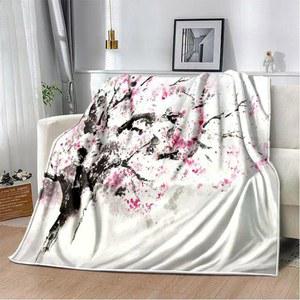 꽃무늬 벚꽃 담요 이불 식물 블랭킷 패턴 만다라 플로랄 선이장 열대 소프트 노멀