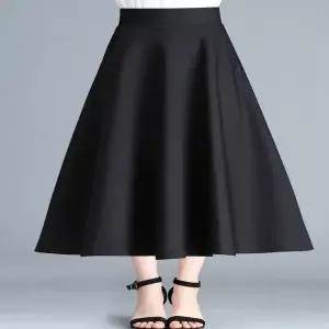 [하프클럽/]A라인 올블랙 하이웨스트 하객룩 롱치마 롱스커트